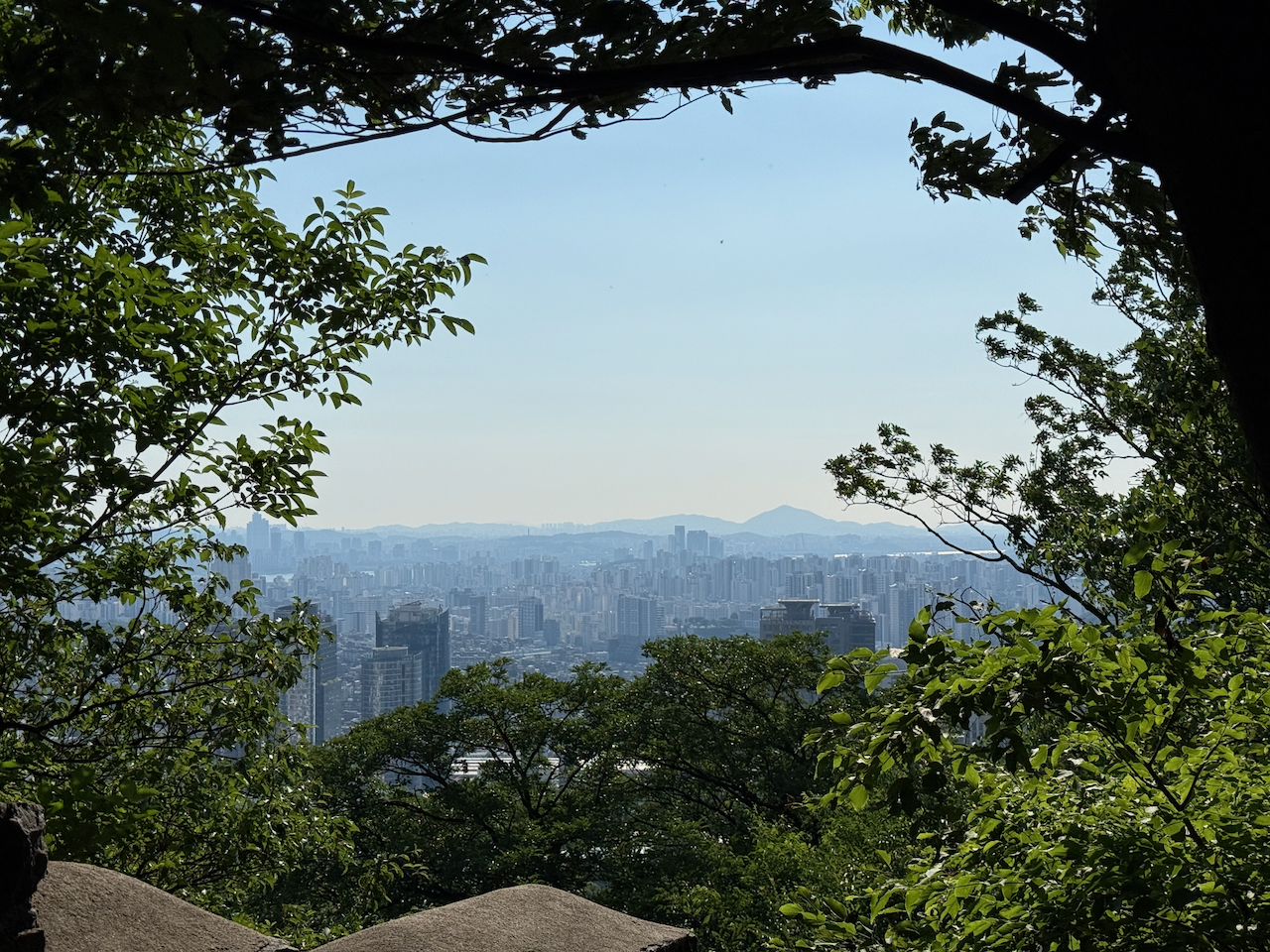 首尔公园护栏边的景色 16:49:36